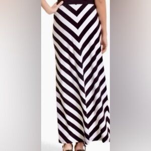 Ardene Black and White Chevron Maxi Skirt